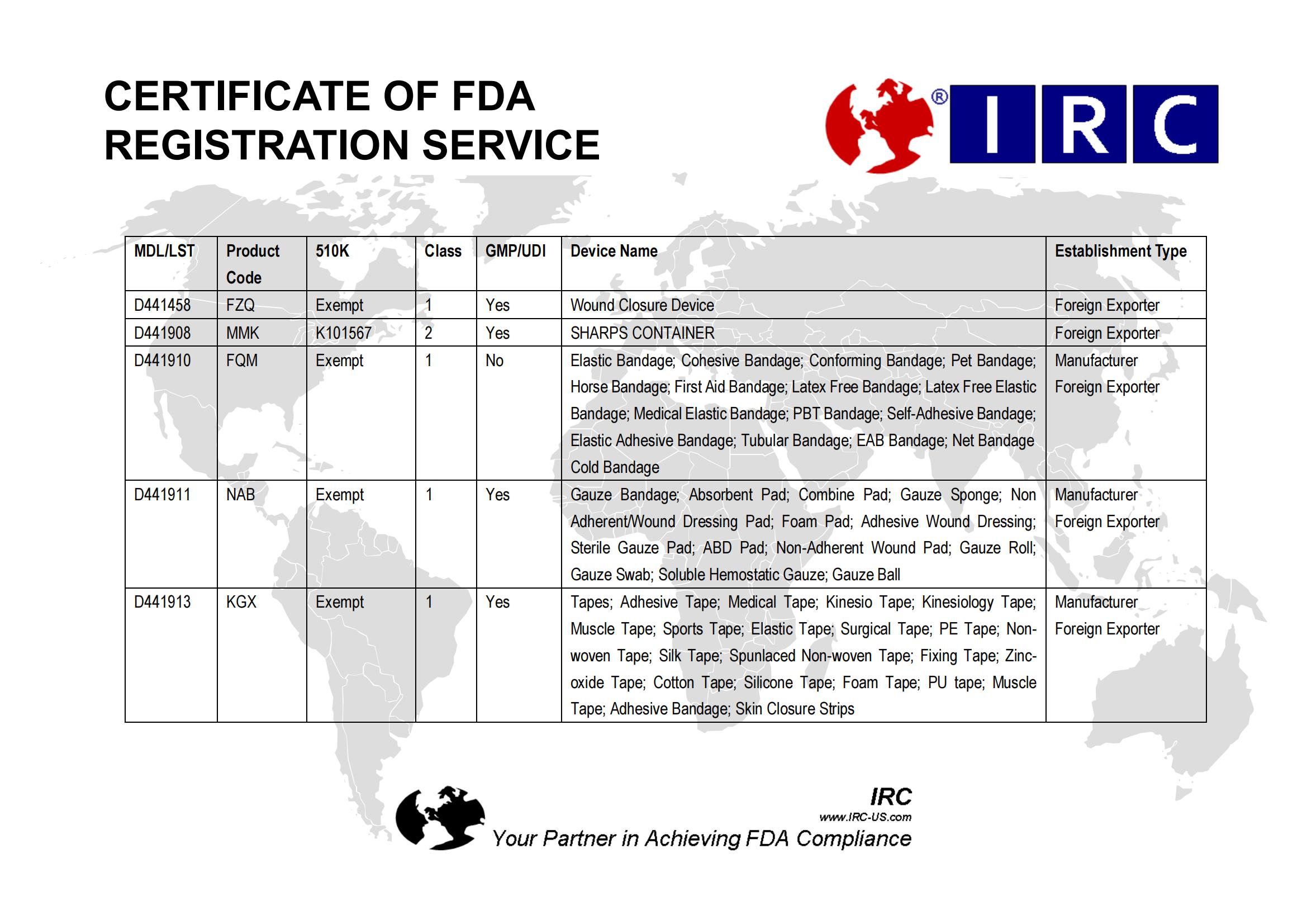 SHARP CONTAINER FDA