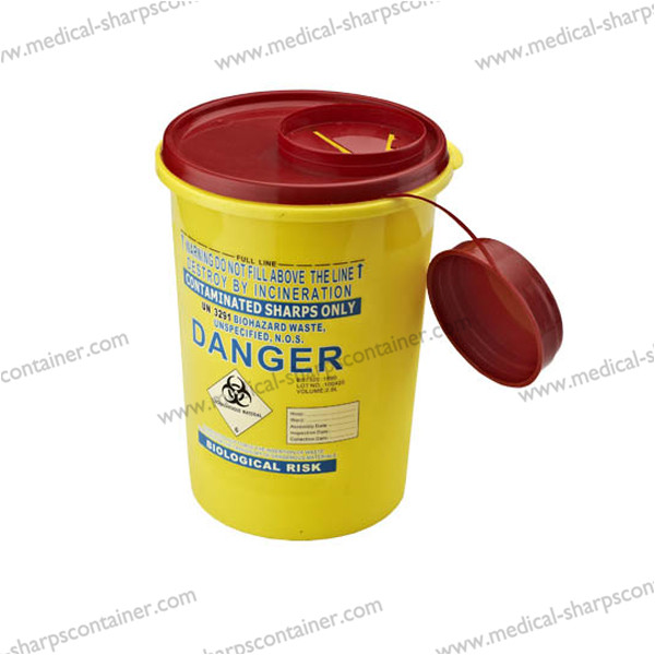 2L round medical sharps bin