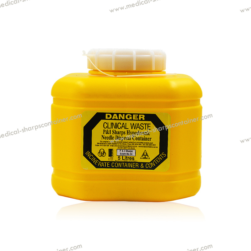 Sharps Container 5L Non-Spill Screw Top Lid