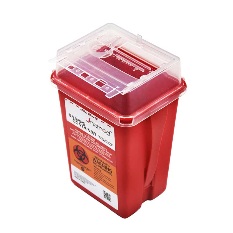 1 Quart Biohazard Needle Disposal Store Waste Box Medical Sharps Container
