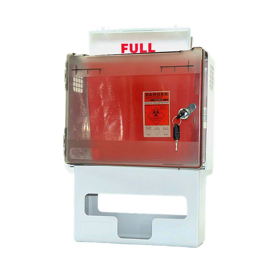 Wall Mounting Cabinet Sharps Cabinets with Glove Box For 5 Quatr 4.6L Sharps Container